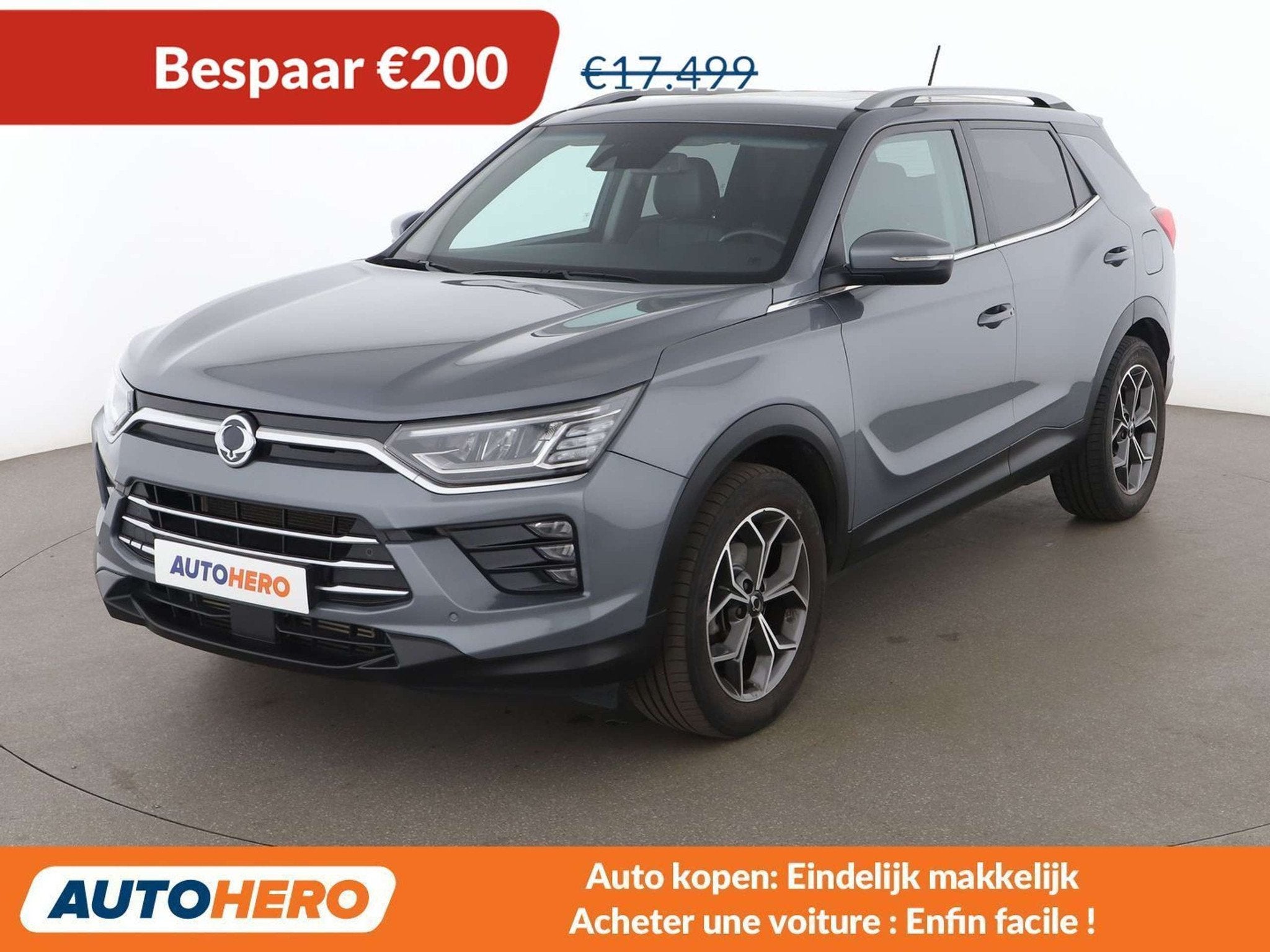 SsangYong Korando 1.5 T-GDI Amber 4x2 (automatique), Autos, SsangYong, Cuir, Argent ou Gris, Achat, Noir