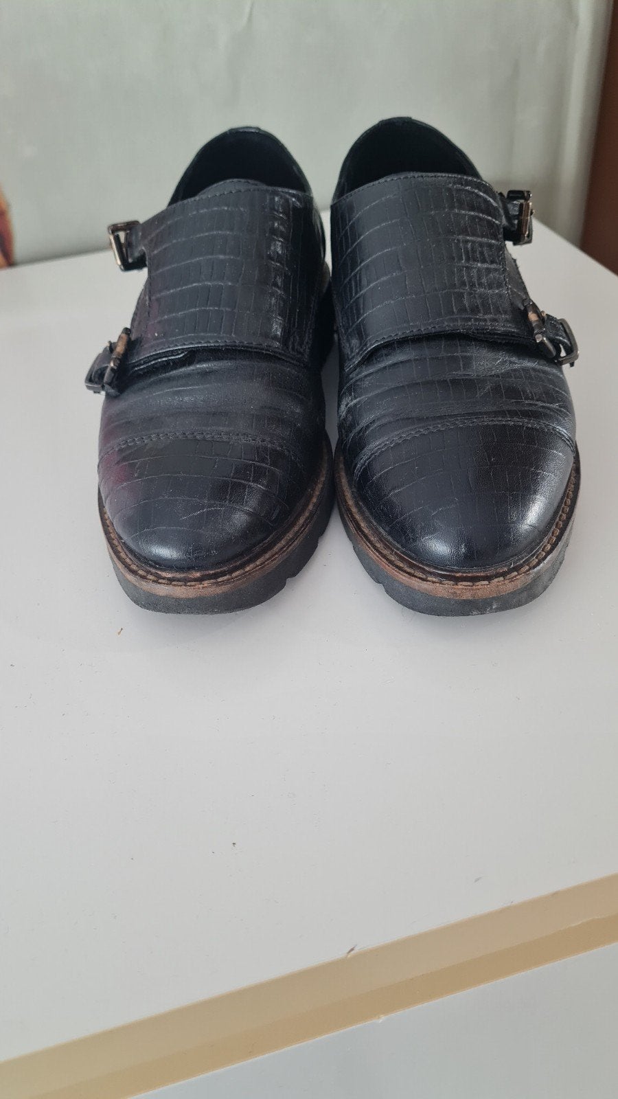 Chaussures Be original double boucle cuir croco T36, Vêtements | Femmes, Be Original, Enlèvement, Noir, Chaussures de travail