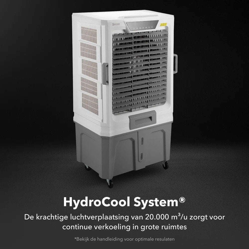 Refroidisseur d'air Dryconic 20 000 m³/h avec éléments- 145L, Electroménager, Climatiseurs, Enlèvement ou Envoi, Comme neuf, Télécommande