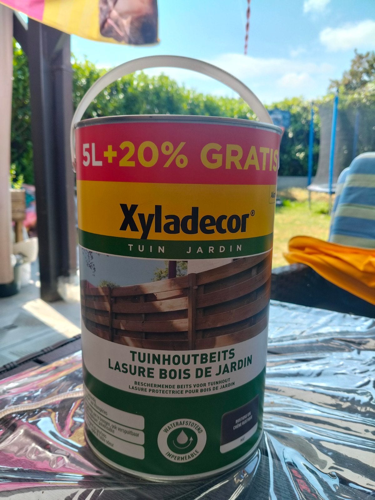 lasure bois de jardin 5 litres + 20%.neuf