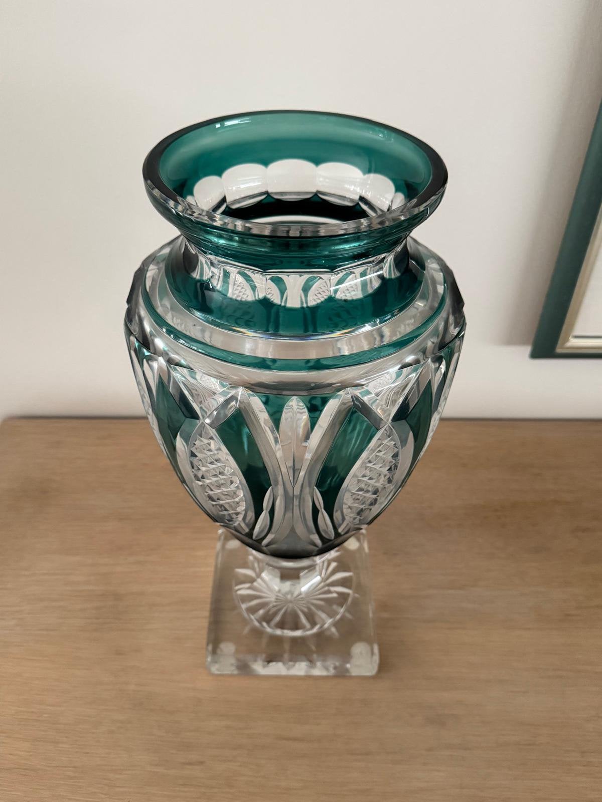 Val Saint Lambert vaas smaragdgroen, Antiek en Kunst, Ophalen
