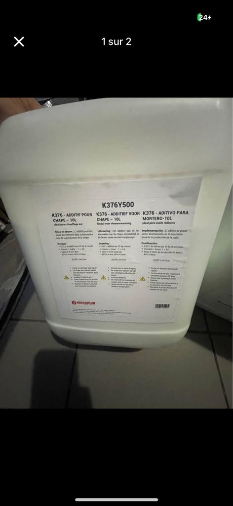 Additif chape pour chauffage sol, Enlèvement, Comme neuf
