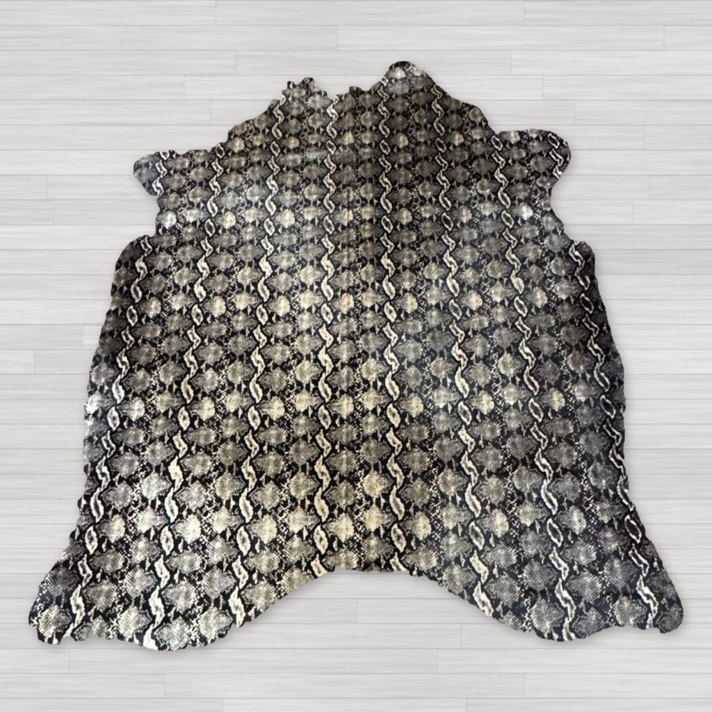 Koeienhuid slangenprint bruin creme 200x180cm | Lederstore, Meerkleurig, Wandkleed, Nieuw, Ophalen of Verzenden