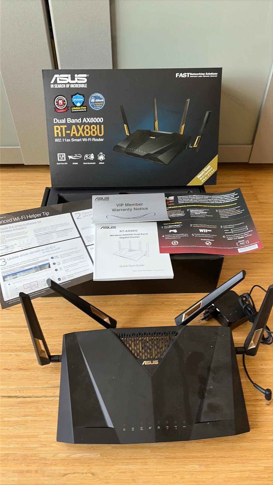 Asus gigabit router RT-AX88U Pro wifi6 aimesh gaming wfh, Computers en Software, Ophalen of Verzenden, Zo goed als nieuw, Router
