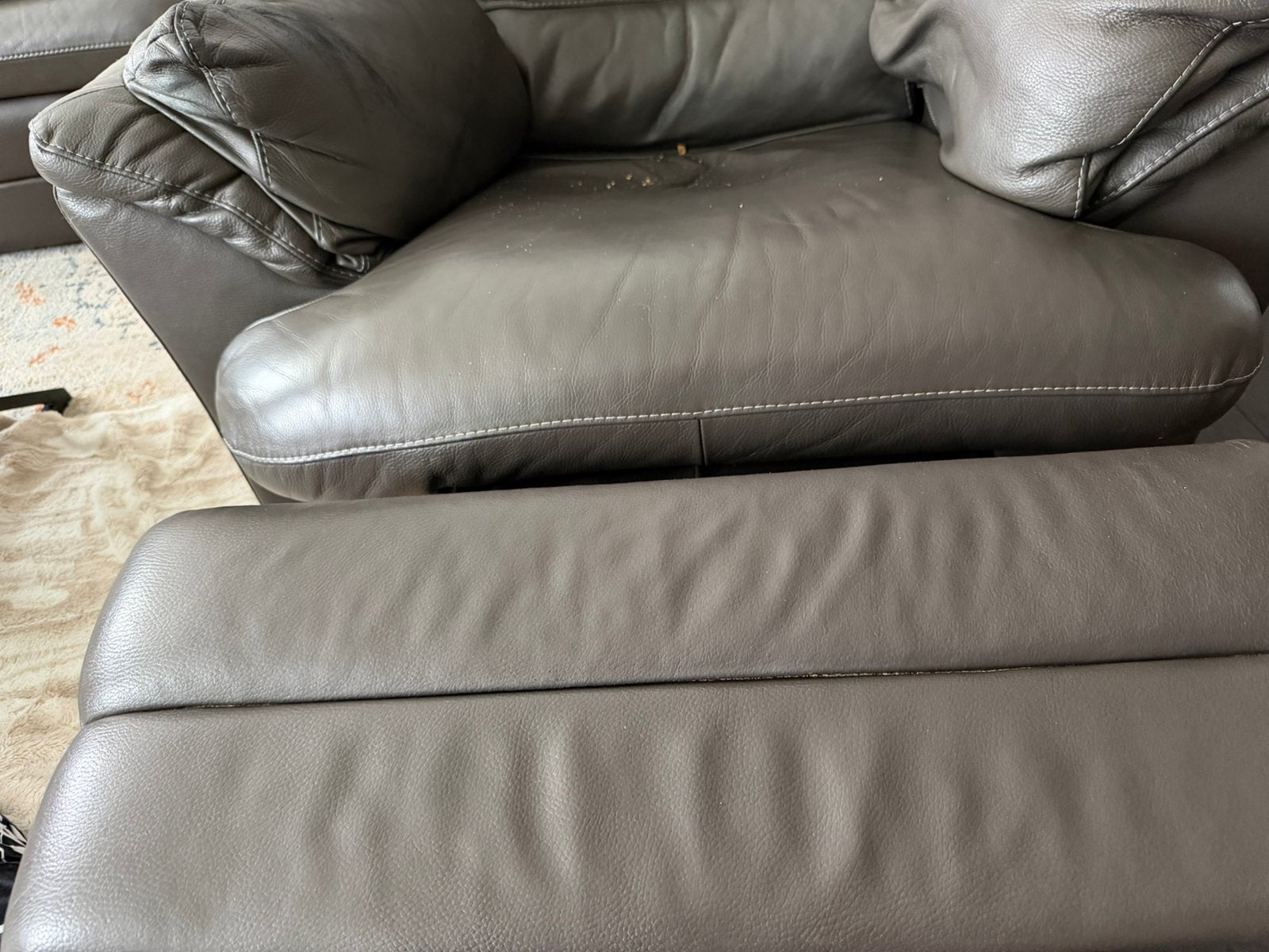 prachtige calia leer italiaanse relax zetel, Ophalen, Gebruikt, Minder dan 75 cm, Leer