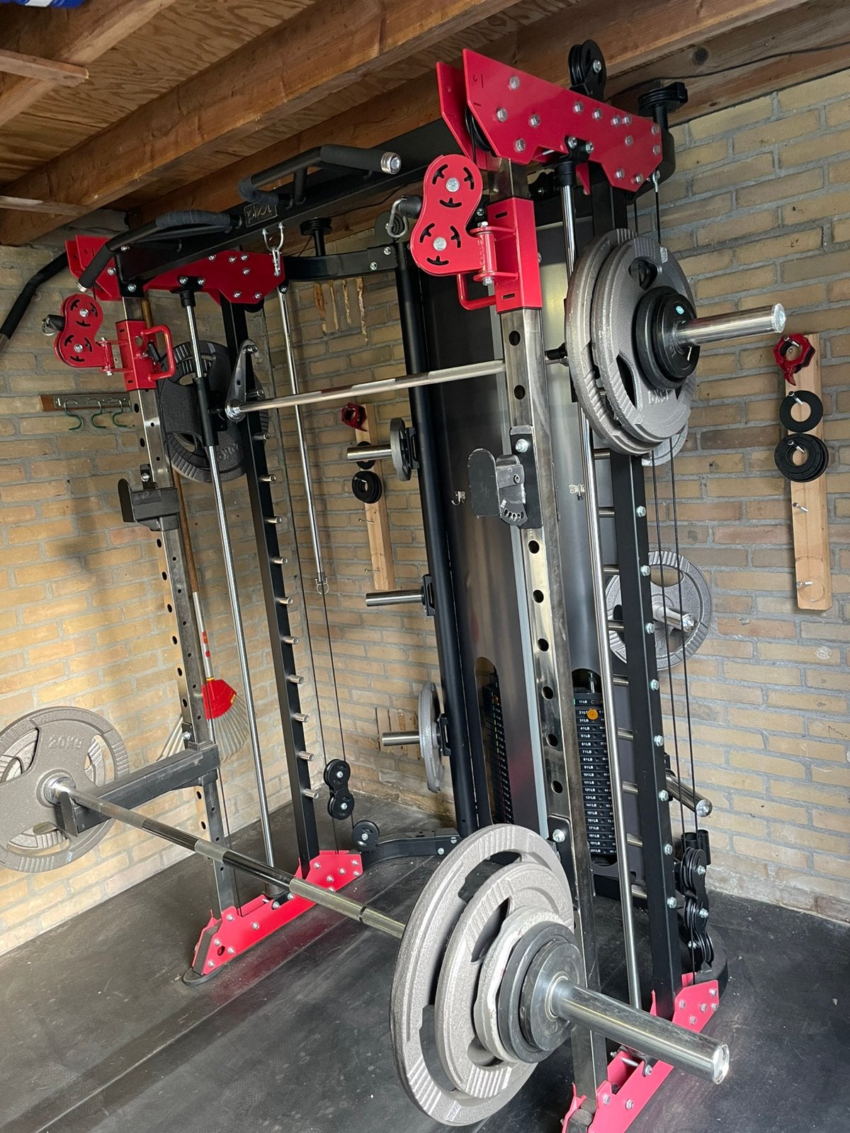 multi gym squat rek Pivot fsm-400 met 2x 90kg cable, Sport en Fitness, Ophalen, Zo goed als nieuw, Benen, Krachtstation