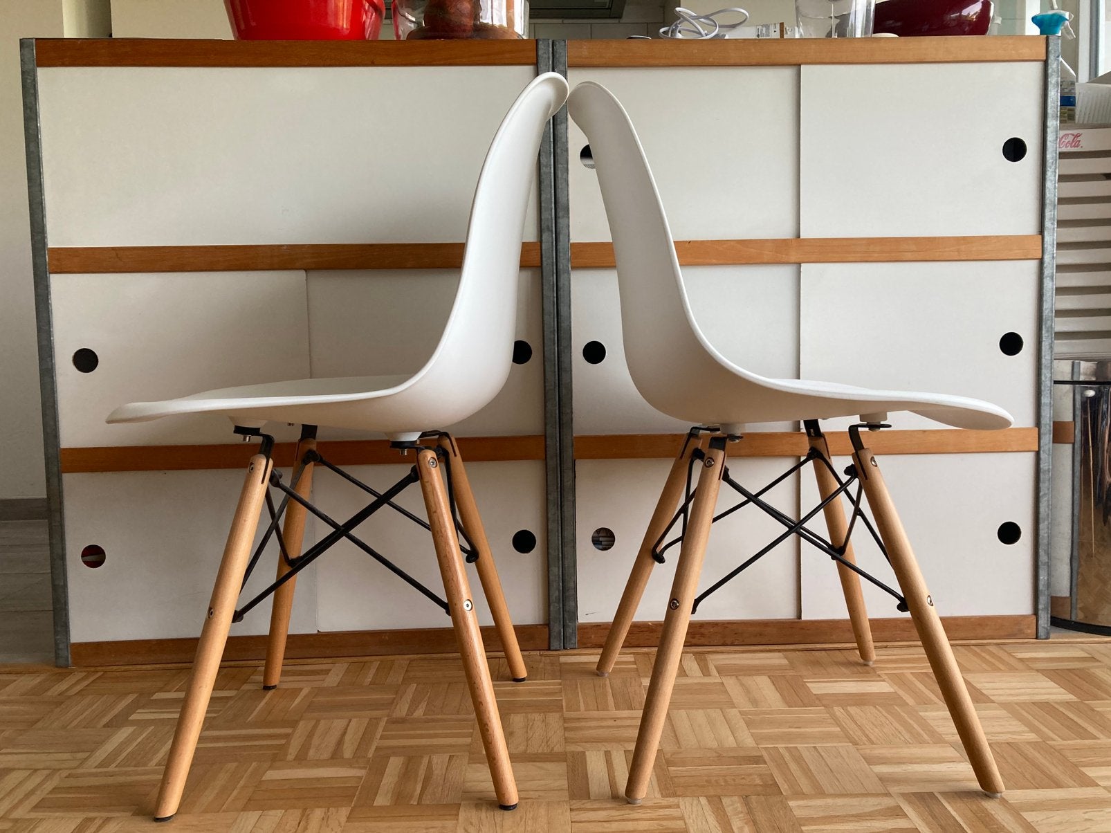 Chaises DSW Eames replica, Huis en Inrichting, Stoelen, Zo goed als nieuw, Twee, Hout, Wit, Ophalen