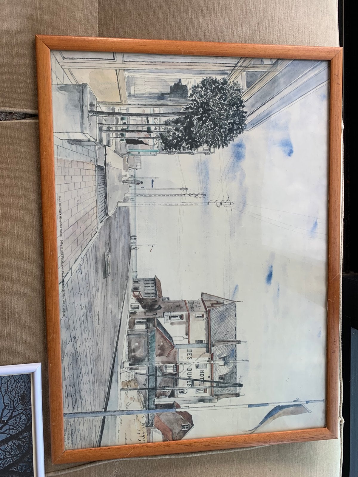 Peinture cadre Paul DELVAUX 1948, Enlèvement, Classique, Daté, Paysage