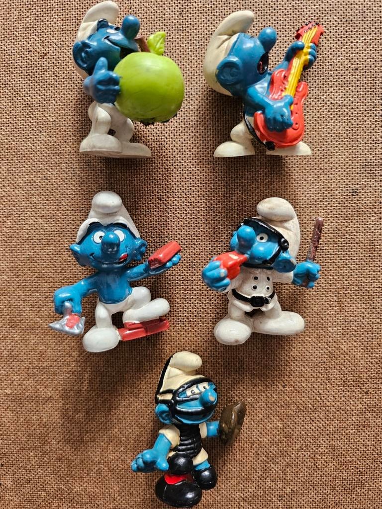Smurfen 5 Vintage Sleich jaren'70 - '80, Verzamelen, Ophalen of Verzenden