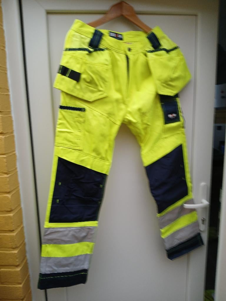 Veiligheidsbroeken geel, Tuin en Terras, Werkkleding, Ophalen, Nieuw, Heren, Broek