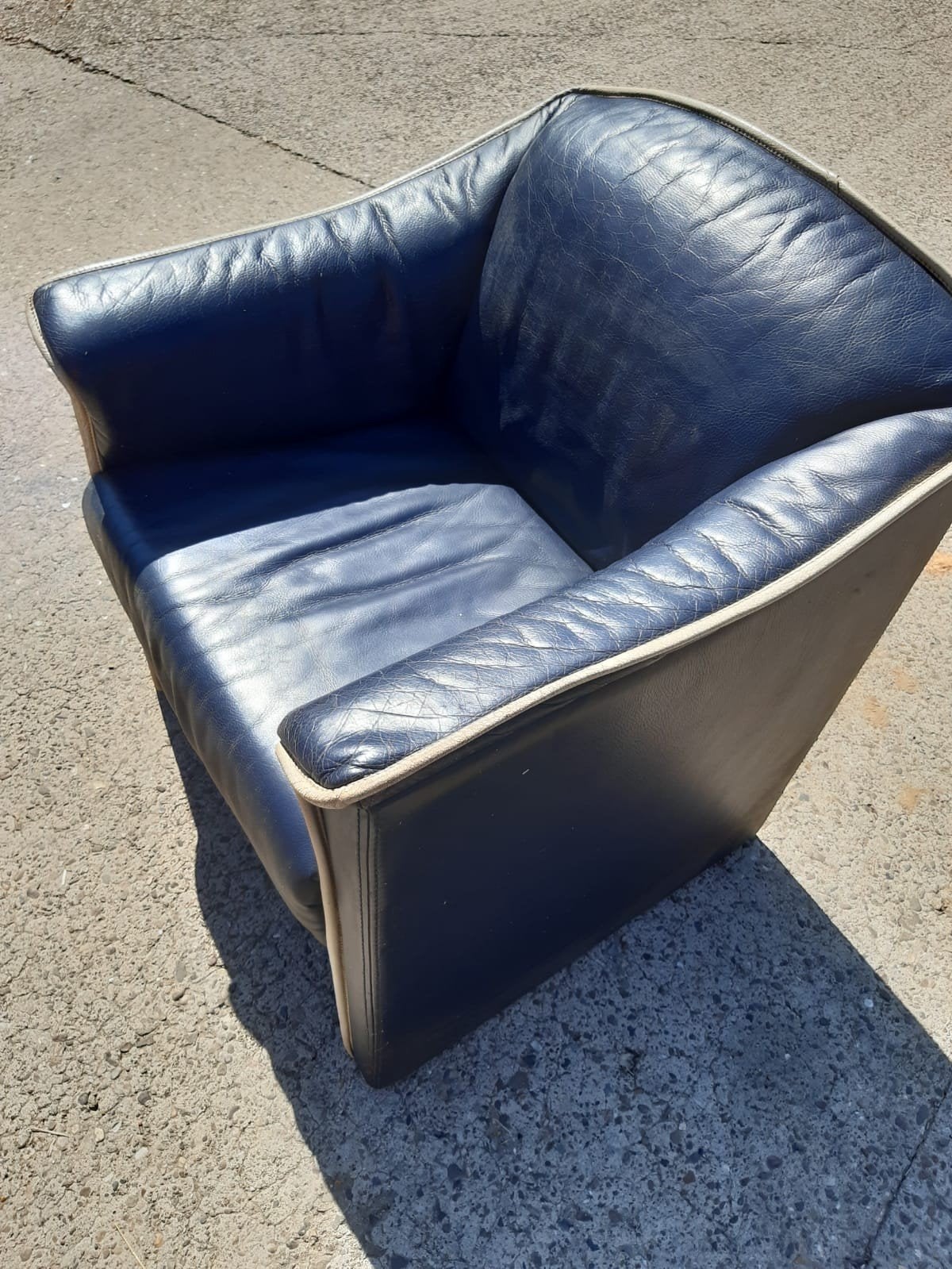 Eenzit, Huis en Inrichting, Fauteuils, Ophalen, Gebruikt, Leer