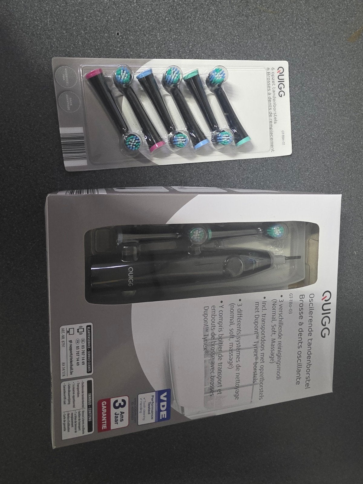 Quigg elektrische tandenborstel + 6 extra opzetstukken, Ophalen