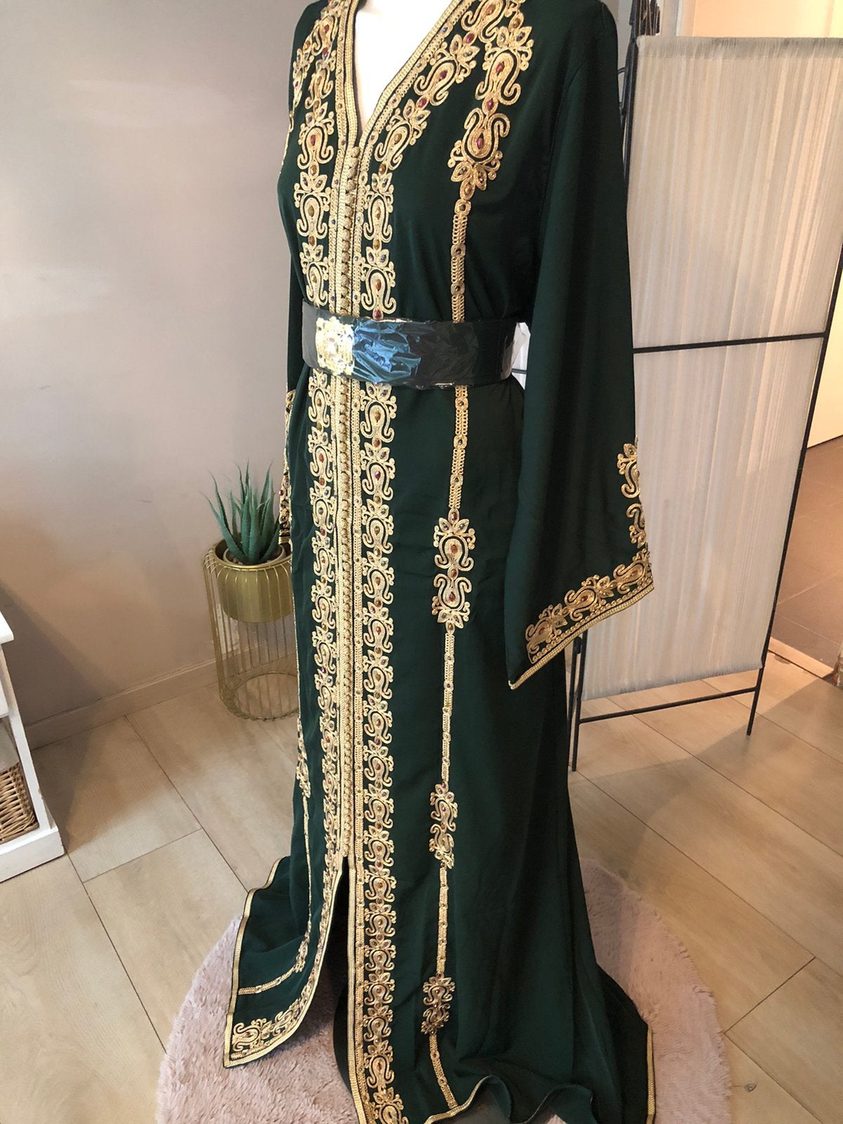 Kaftan taille 40/44, Kleding | Dames, Gelegenheidskleding, Ophalen of Verzenden, Nieuw, Groen