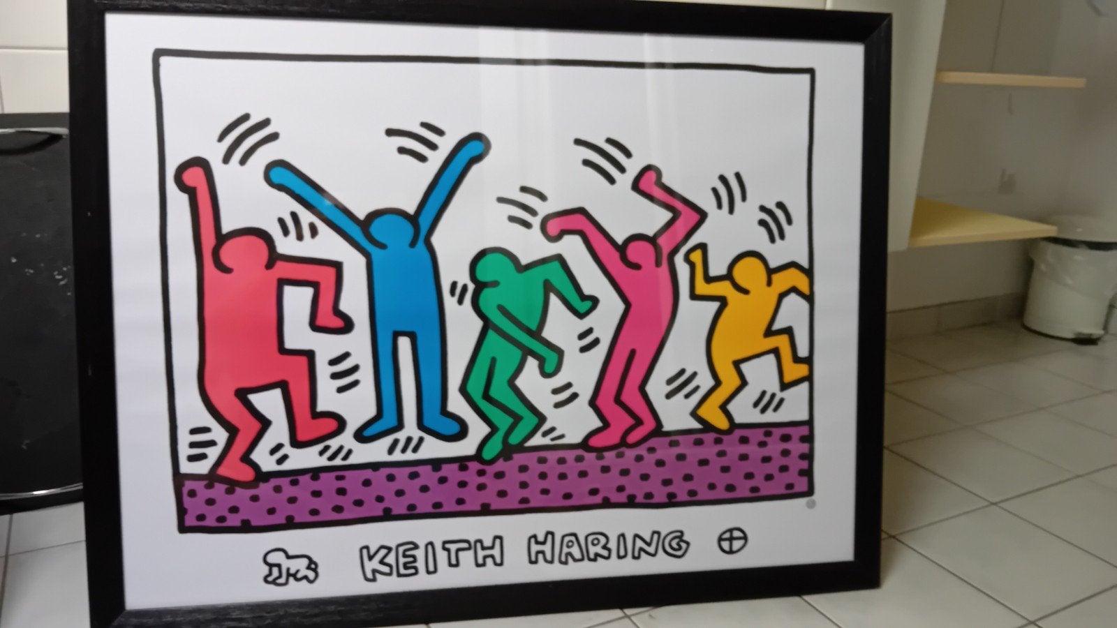 Keith haring met stevige gratis kader, Ophalen, Zo goed als nieuw