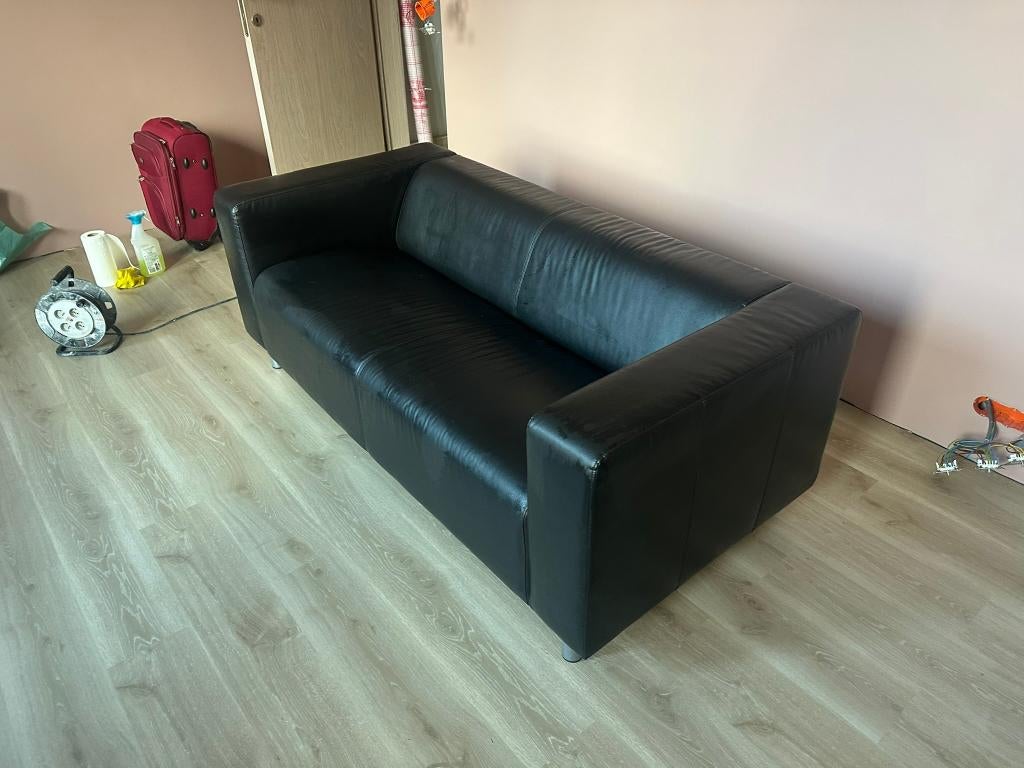 Leren Tweezit zetel Te Koop, Ophalen, Gebruikt, Leer