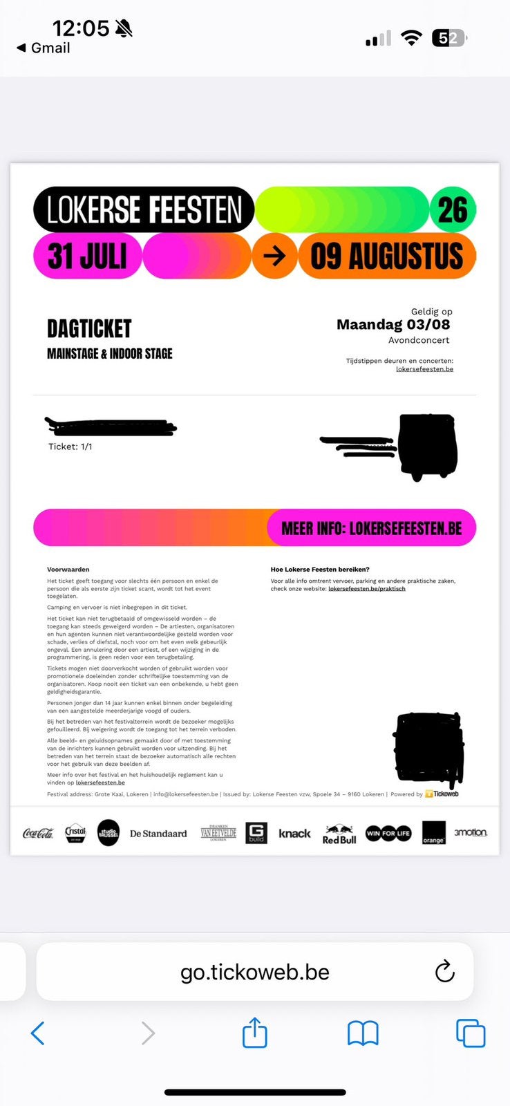 Lokerse feesten maandag 3 augustus, Tickets & Billets, Réductions & Chèques cadeaux