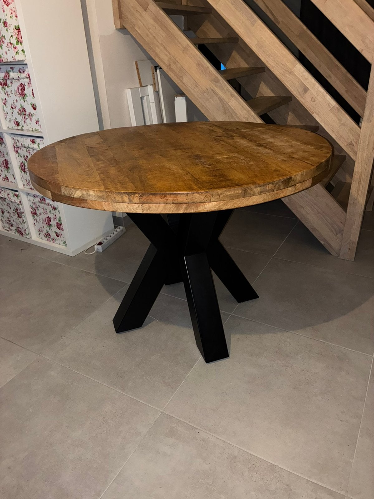 Eettafel mangohout 110 doorsnee, Mangohout, Rond, Enlèvement, Utilisé