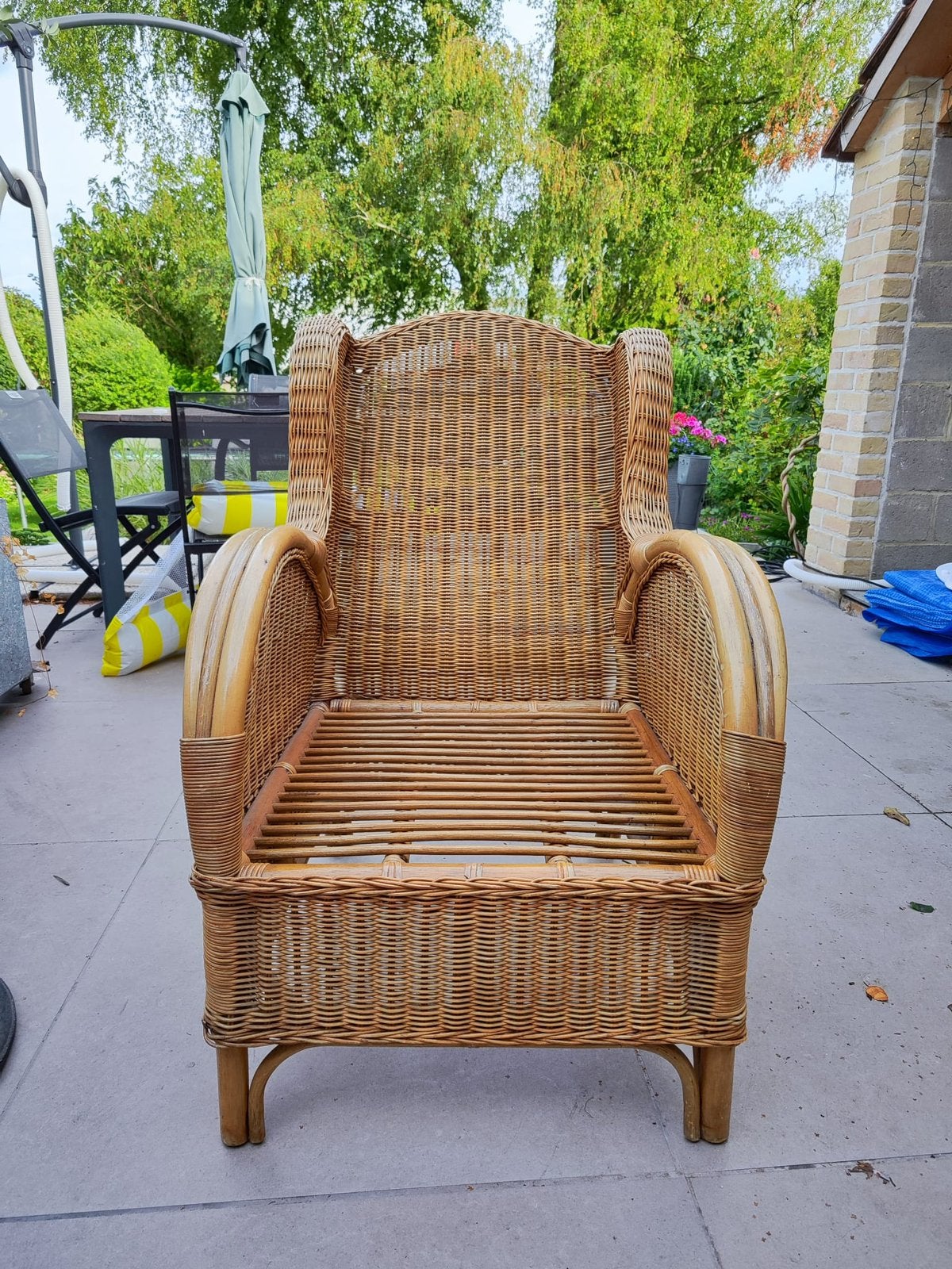 Fauteuil rotin osier, Maison & Meubles, Enlèvement, Utilisé