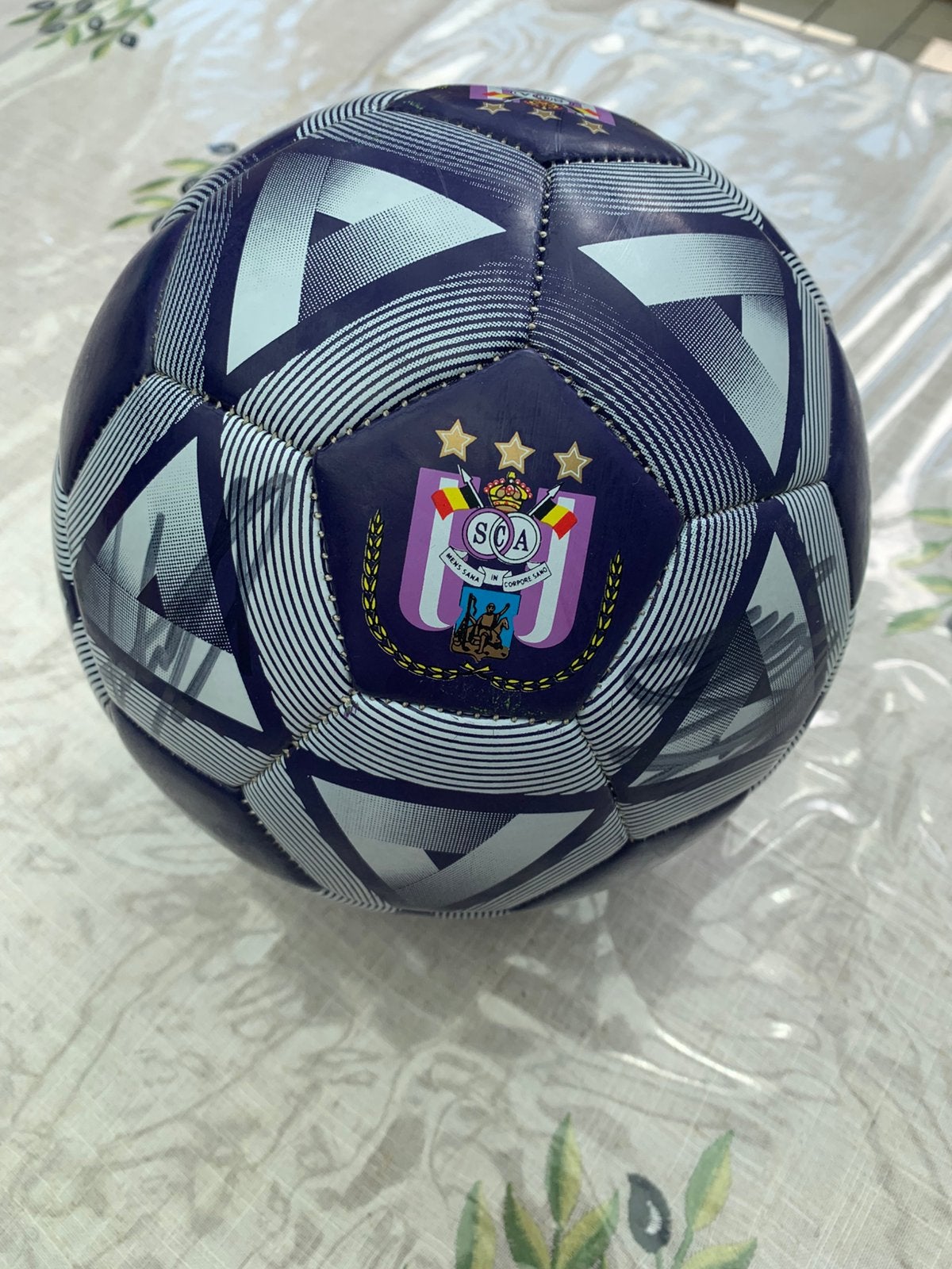 Gesigneerde voetbal Anderlecht, Ophalen, Gebruikt, Bal