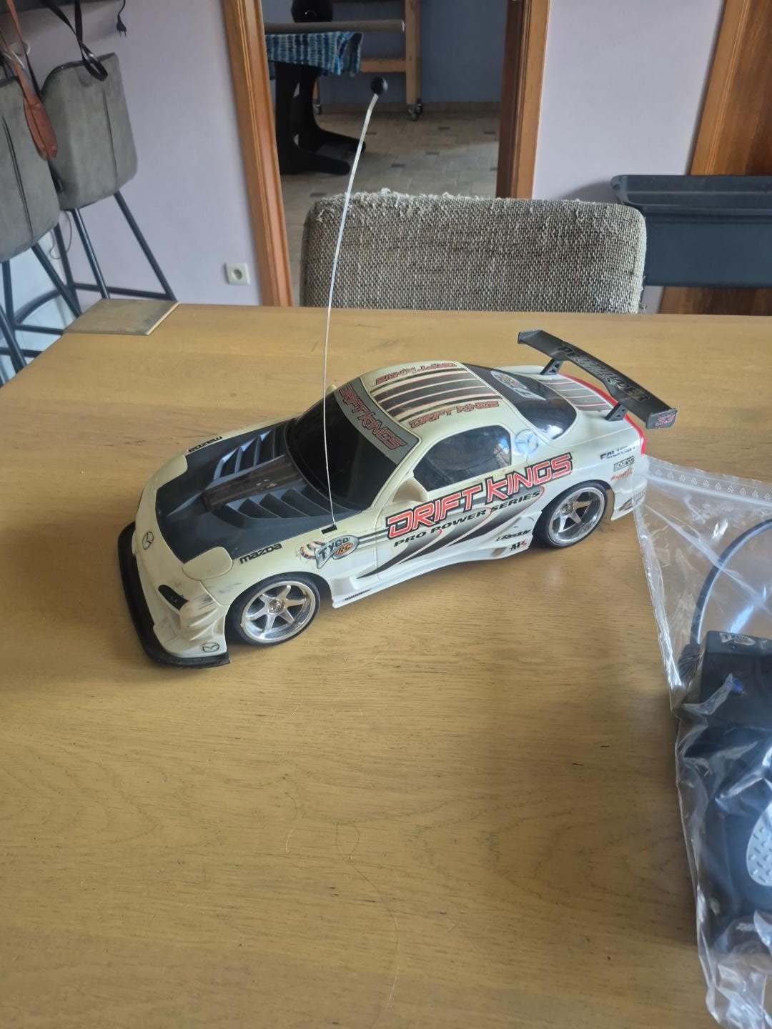 Série Tyco Drift Kings Mazda RX-7 Pro Power d'origine — 27, Enlèvement ou Envoi, Utilisé, 1:5 à 1:8, Voiture