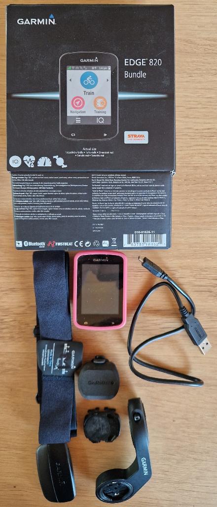 Garmin Edge 820 (met toebehoren), Fietsen en Brommers, Fietsaccessoires | Fietscomputers, Ophalen, Draadloos, Gebruikt