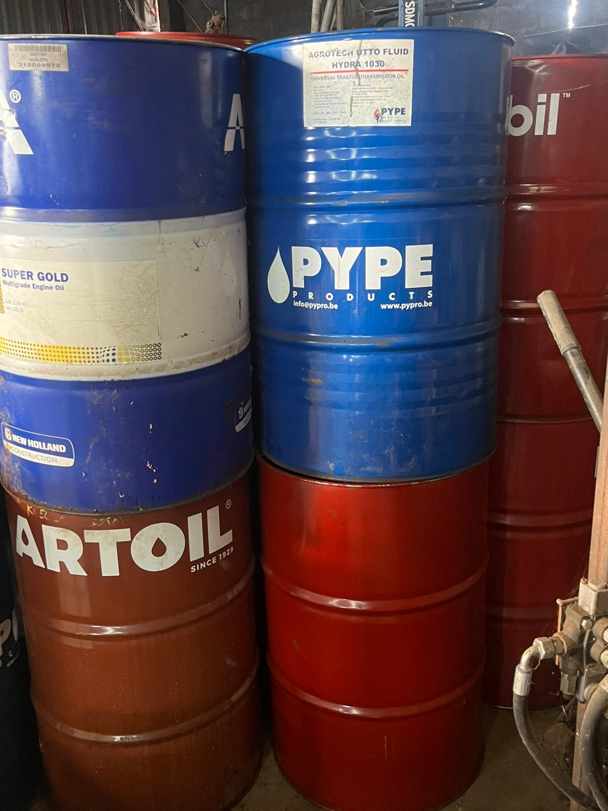Gebruikte olievaten 200l, Ophalen