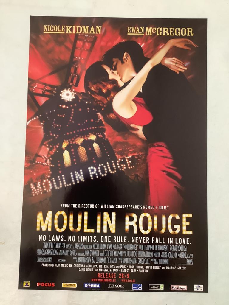 Affiche du film MOULIN ROUGE 40-60 cm, Enlèvement ou Envoi, Comme neuf