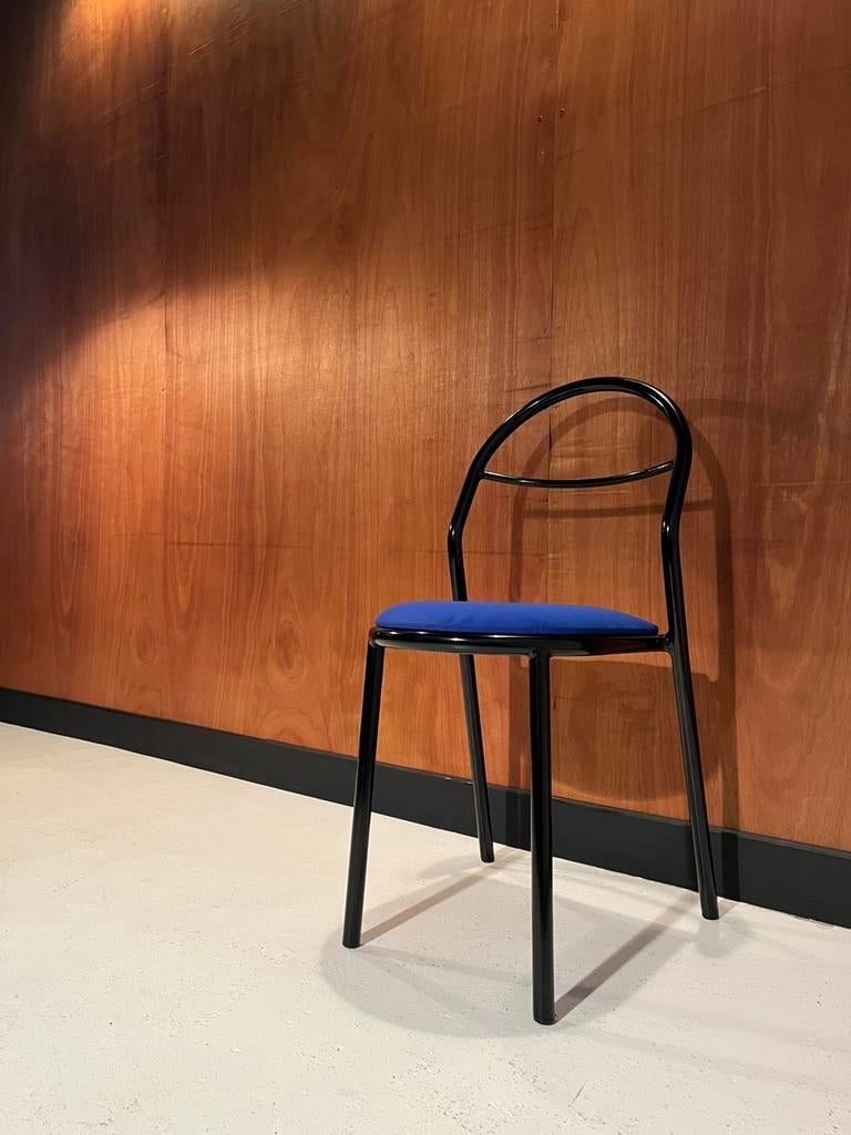Chaise vintage Mobilor 1950 •LIVRAISON GRATUITE•, Maison & Meubles, Chaises, Utilisé, Bois, Bleu, Enlèvement