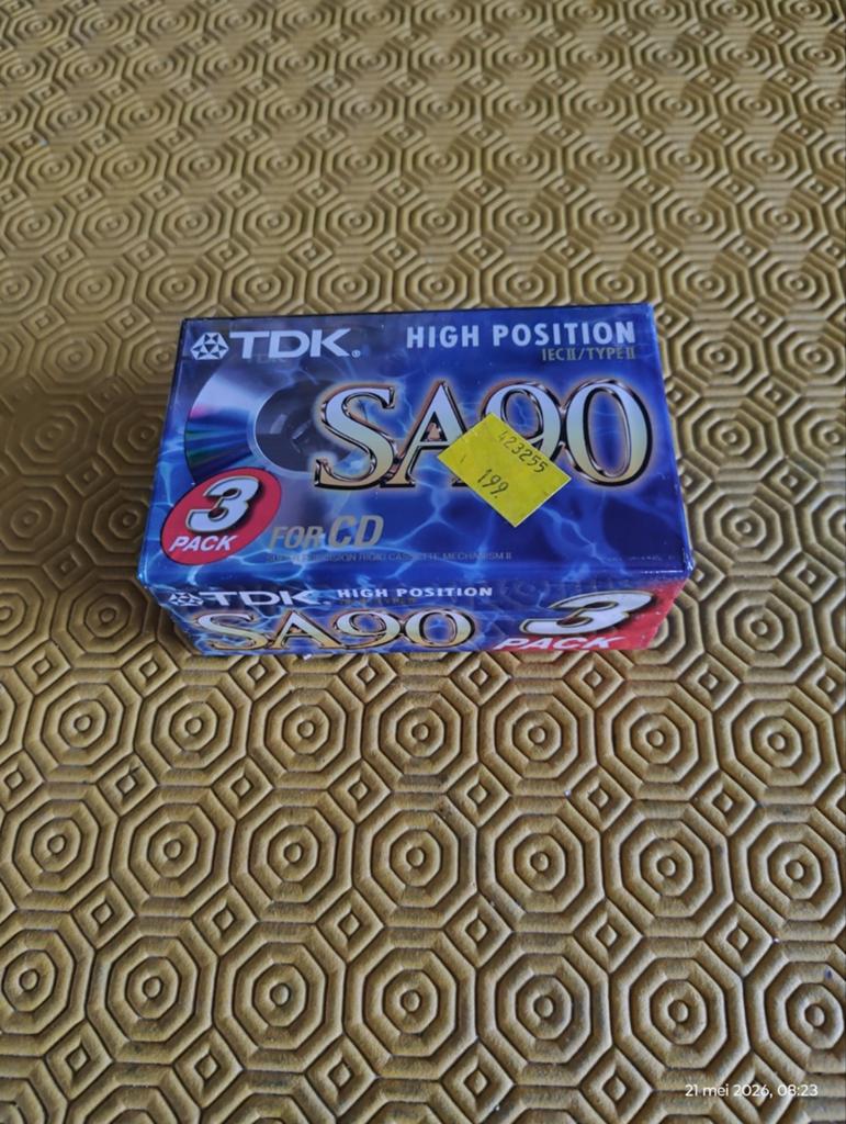 Lot van 3 pack gesealde TDK SA-90 audiocassettes, Cd's en Dvd's, Cassettebandjes, Ophalen of Verzenden, Origineel