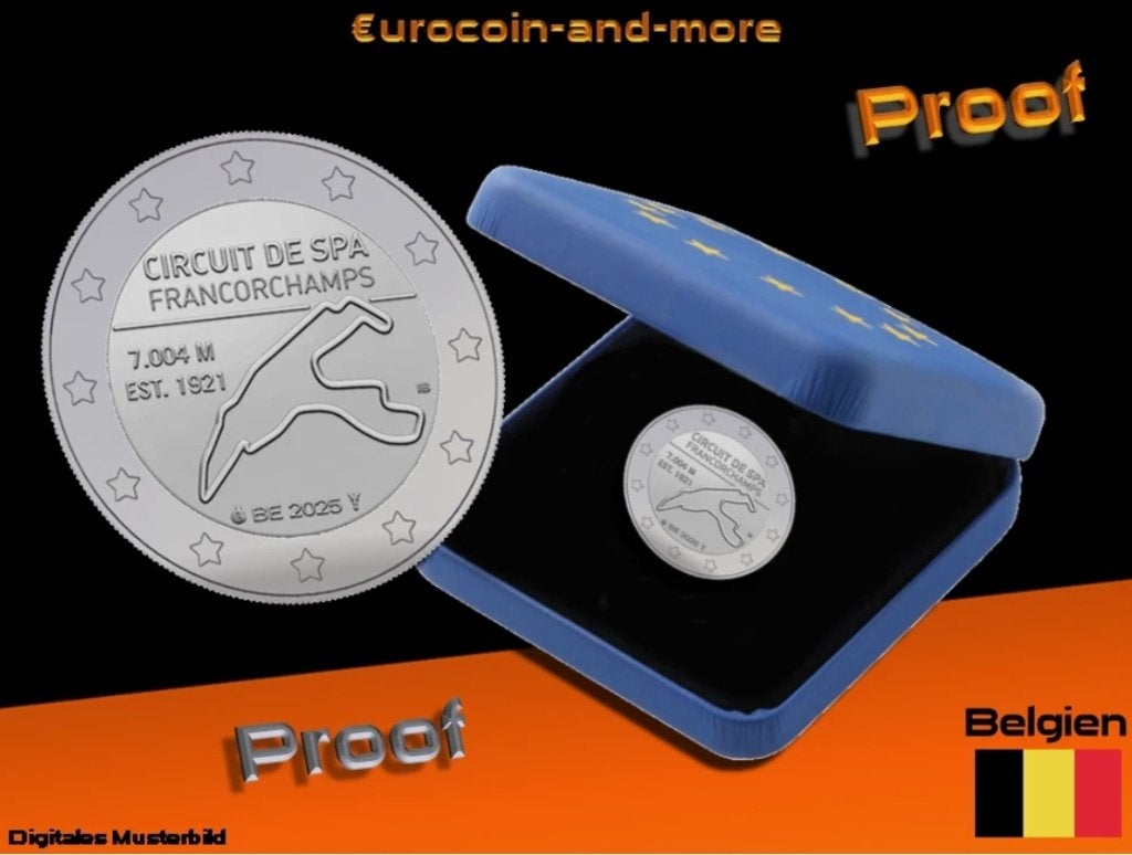 België 2 euro Cirquit Spa Francorchamps 2025 Proof 5000 stuk, Timbres & Monnaies, Monnaies | Europe | Monnaies euro, Enlèvement ou Envoi
