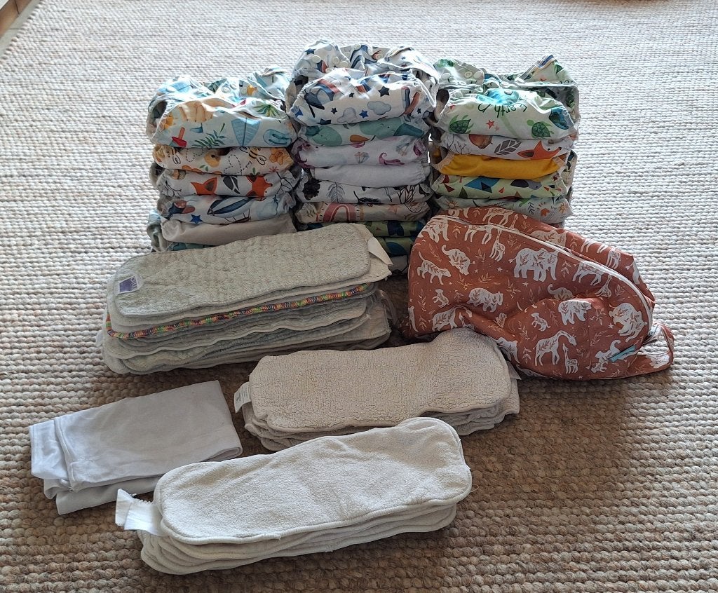 Wasbare luiers all-in-one Mother Ease - compleet pakket, Kinderen en Baby's, Badjes en Verzorging, Ophalen of Verzenden, Gebruikt