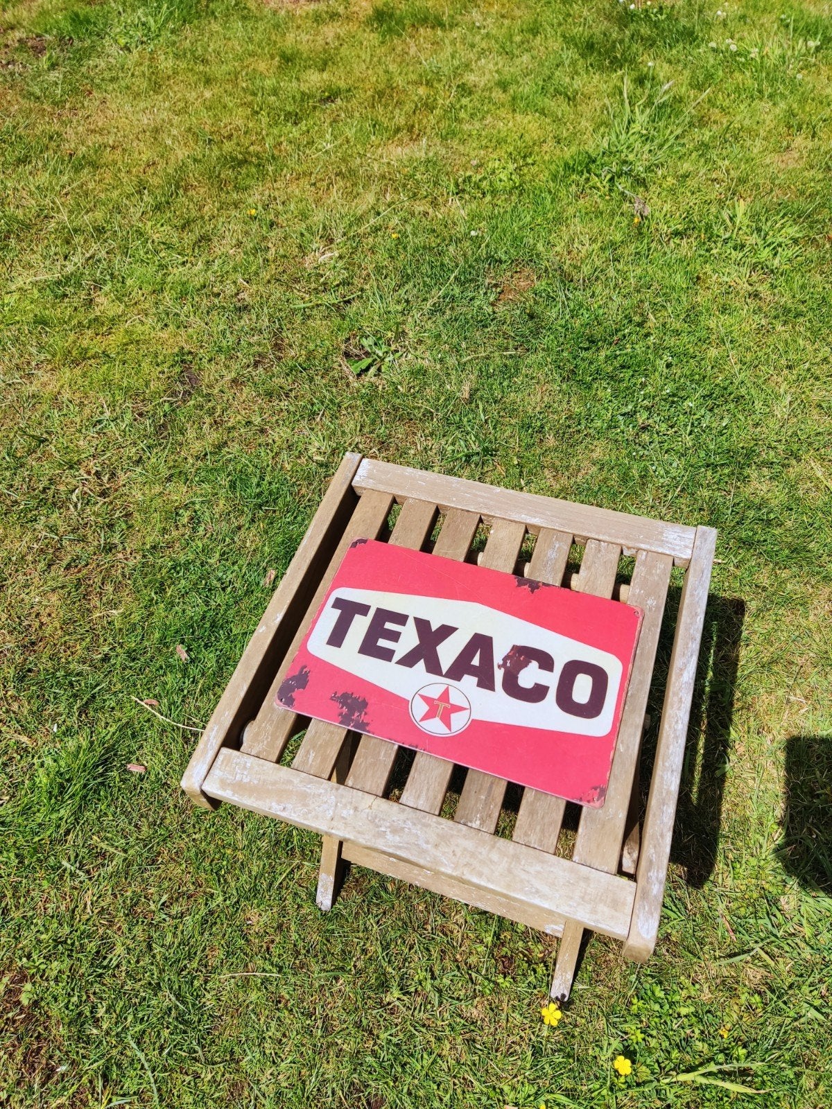 Panneau mural en métal rouge avec logo Texaco, Enlèvement ou Envoi