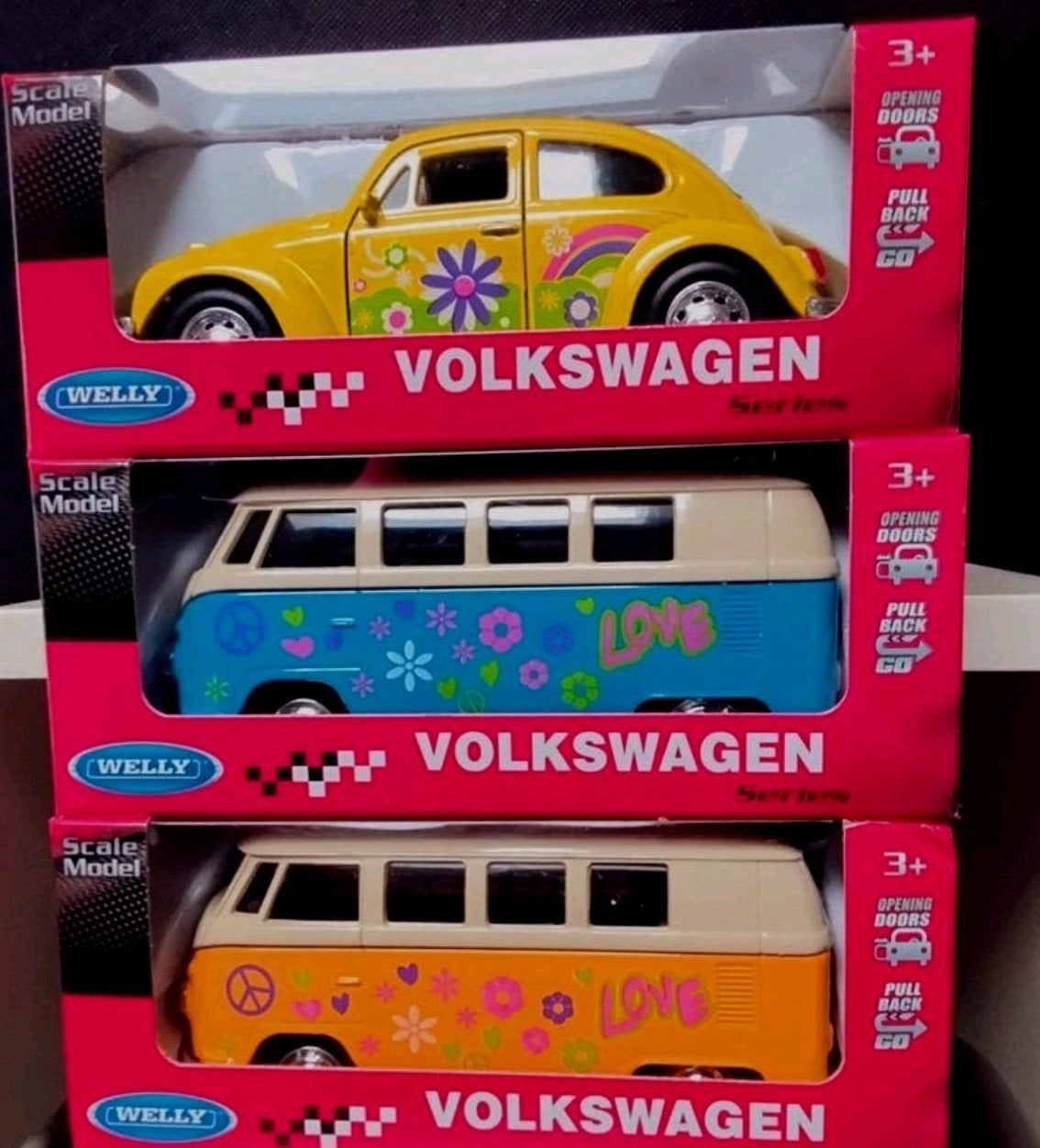 Welly Volkswagen Hippie / Flower Power modelauto's - Nieuw i, Hobby en Vrije tijd, Ophalen of Verzenden, Auto