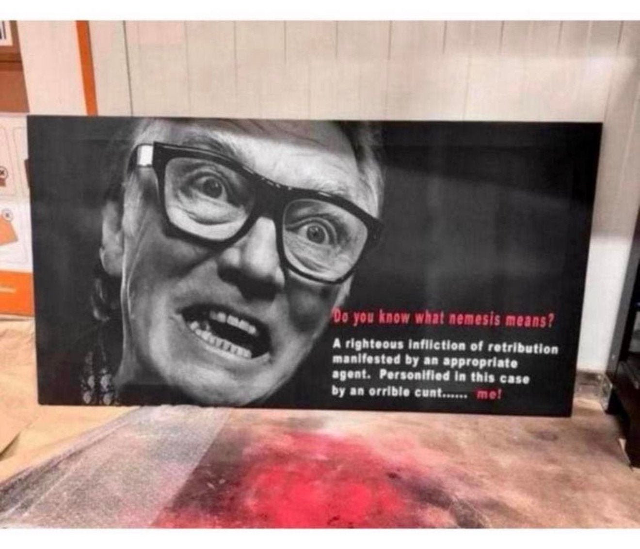 Toile XL, 106 x 56 cm, Snatch Brick Top Quote Nemesis, Enlèvement ou Envoi, Neuf