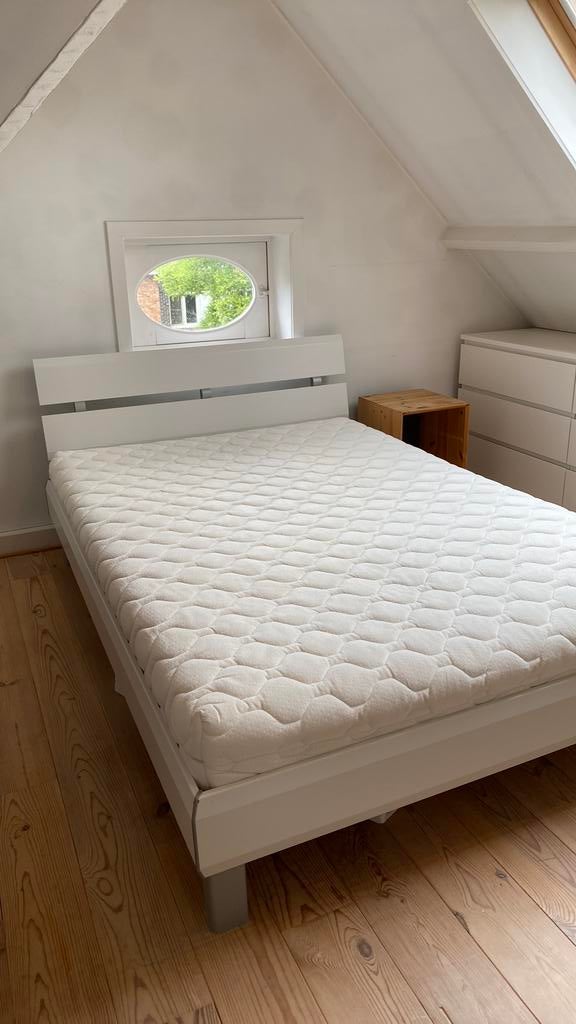 Bed Ikea 1m40, Ophalen, Gebruikt, Twijfelaar