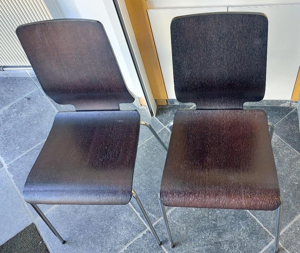 lot de 2 chaises, Ophalen, Gebruikt, Twee, Zwart