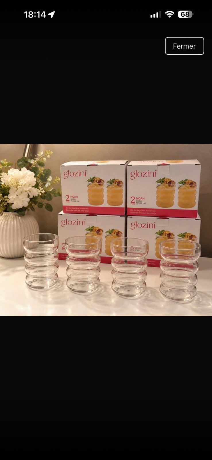 Lot de verres a eau, Hobby en Vrije tijd, Verzenden, Zo goed als nieuw