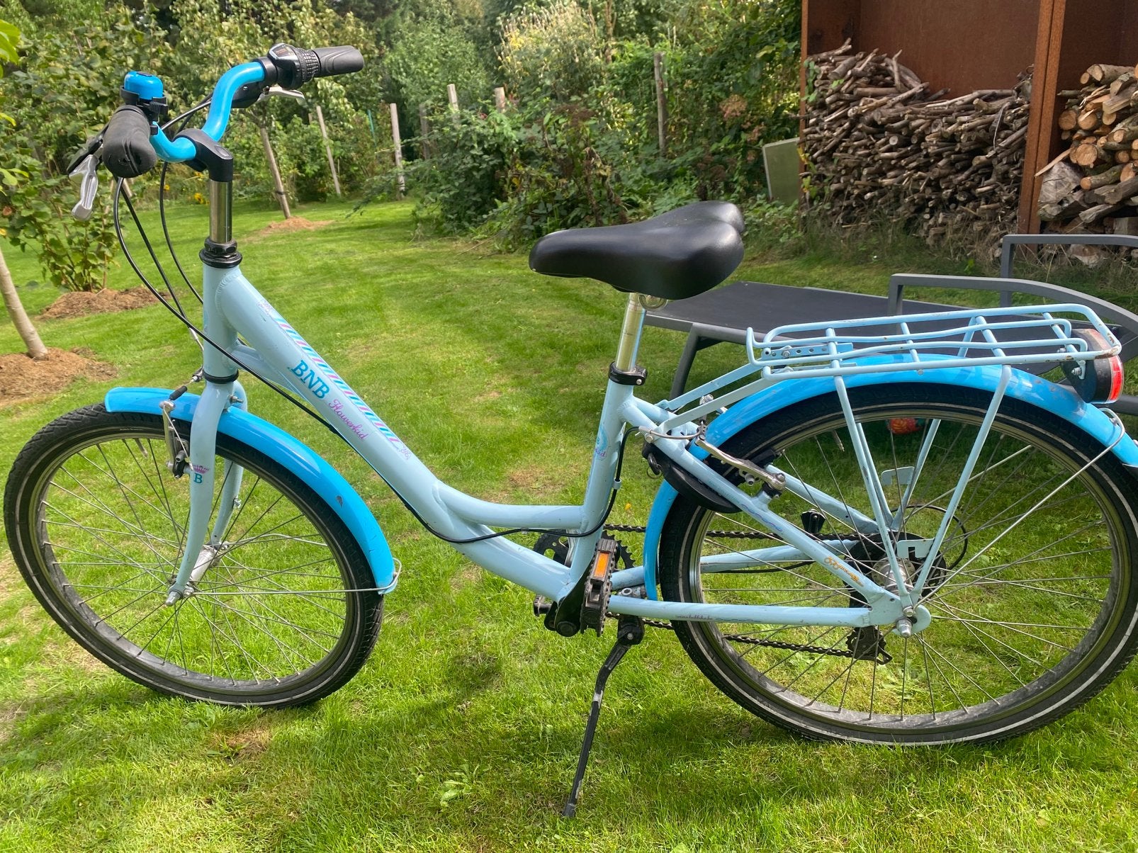 24 inch blauwe fiets van bnb, Fietsen en Brommers, Ophalen, Gebruikt, Velgrem, 24 inch