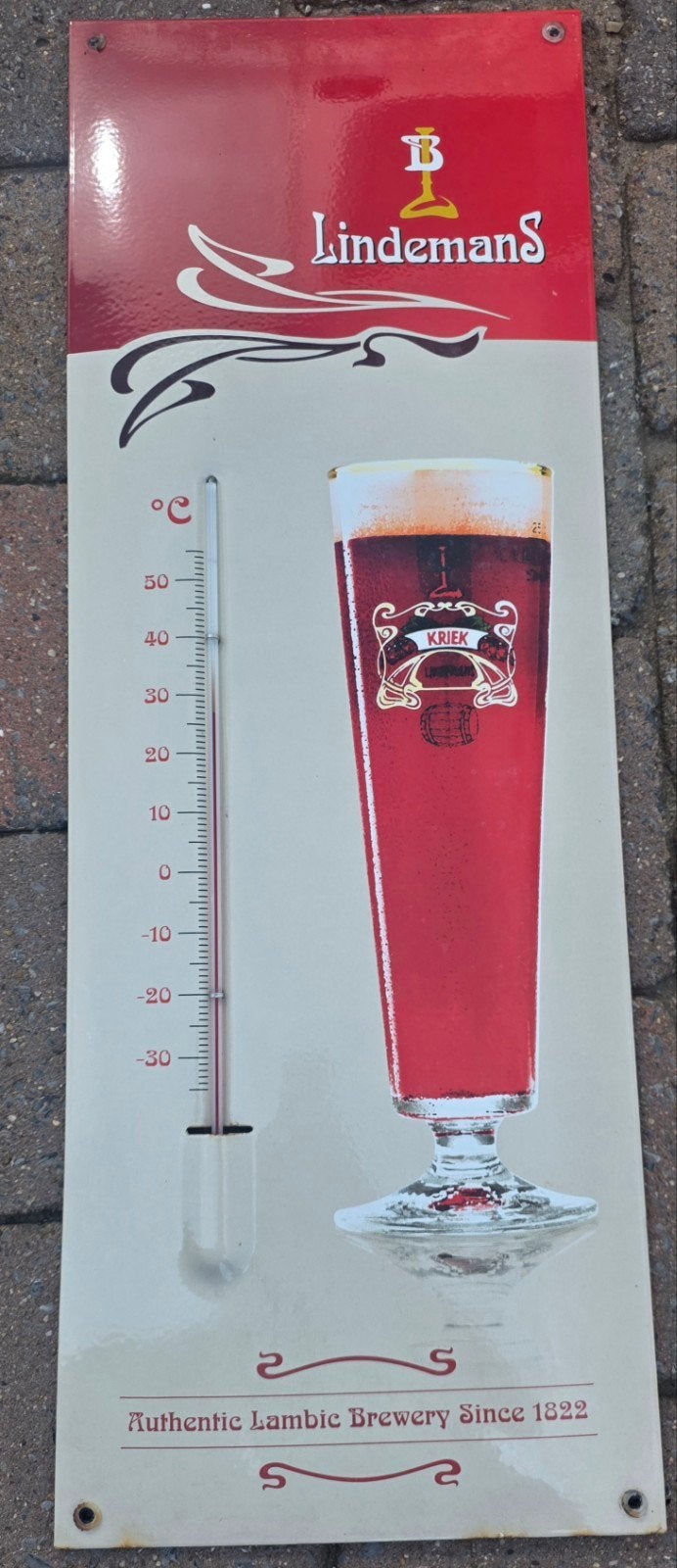 Lindemans emaille thermometer, Ophalen
