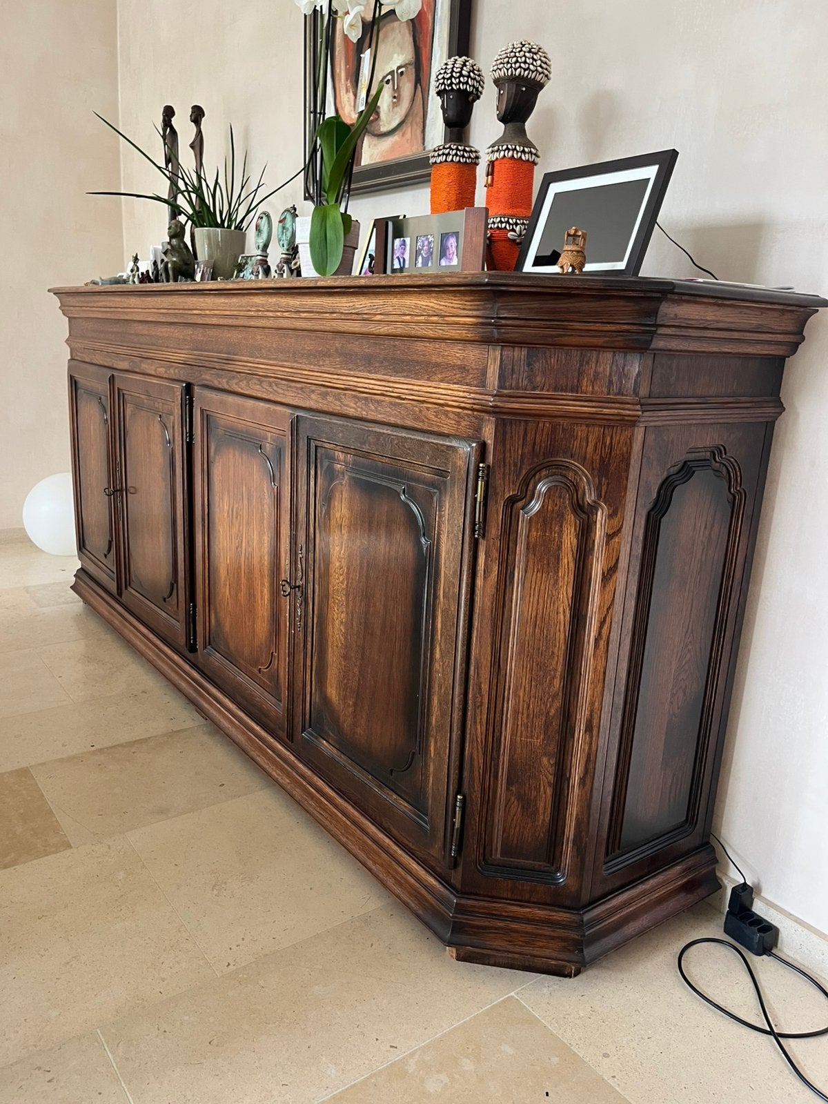 Massief houten dressoir, Avec porte(s), 200 cm ou plus, Enlèvement, Utilisé