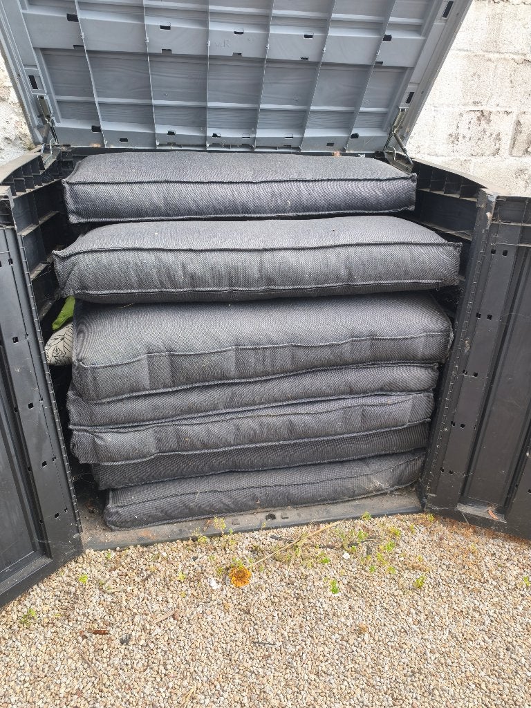 4x pallet kussenset antraciet, Tuin en Terras, Ophalen, Zo goed als nieuw