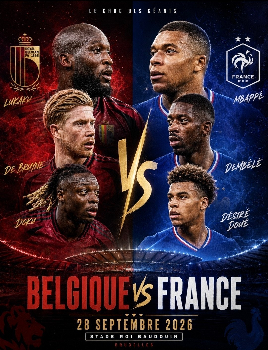 Places Belgique - France le 28/09 au stade Roi Bauduin, Tickets & Billets