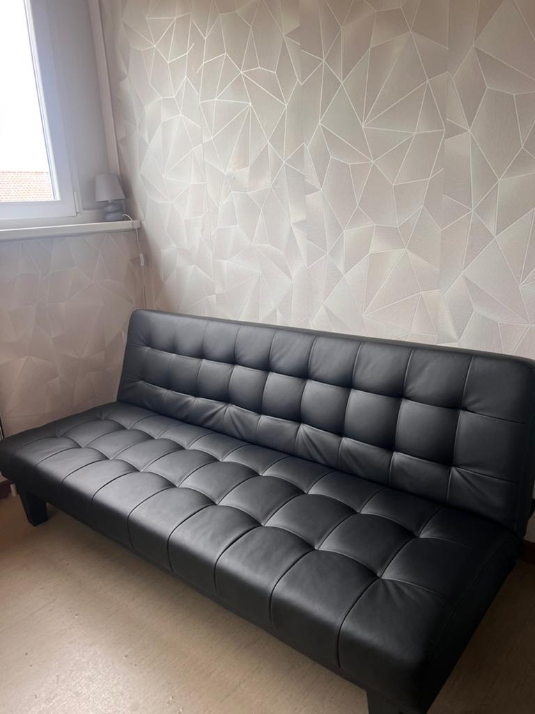 Slaapbank (IN PERFECTE STAAT), Huis en Inrichting, Slaapkamer | Slaapbanken, Ophalen, 90 cm, Eenpersoons, Zwart