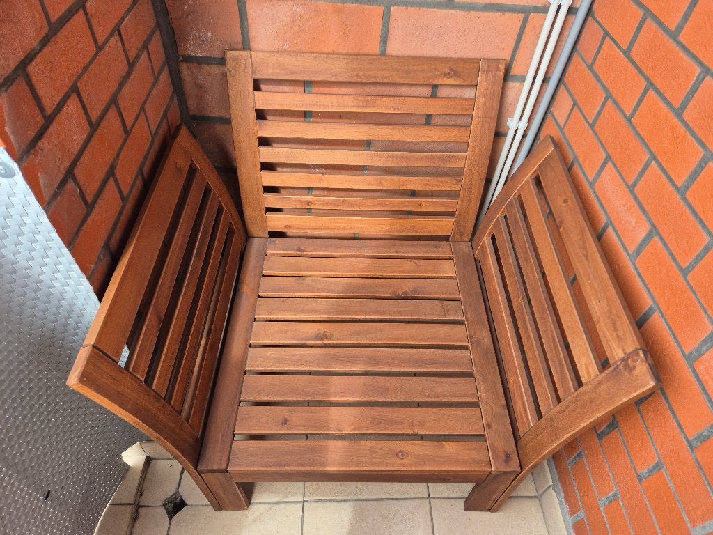 IKEA ÄPPLARÖ Loungefauteuil met dikke FRÖSÖN kussens, Tuin en Terras, Ophalen, Zo goed als nieuw, Hout, Stoel