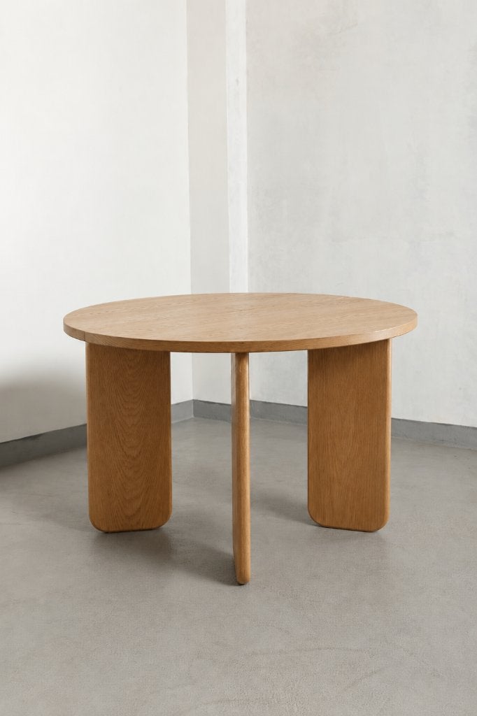 Table ronde en chêne, Maison & Meubles, Quatre personnes, Rond, Comme neuf, Enlèvement
