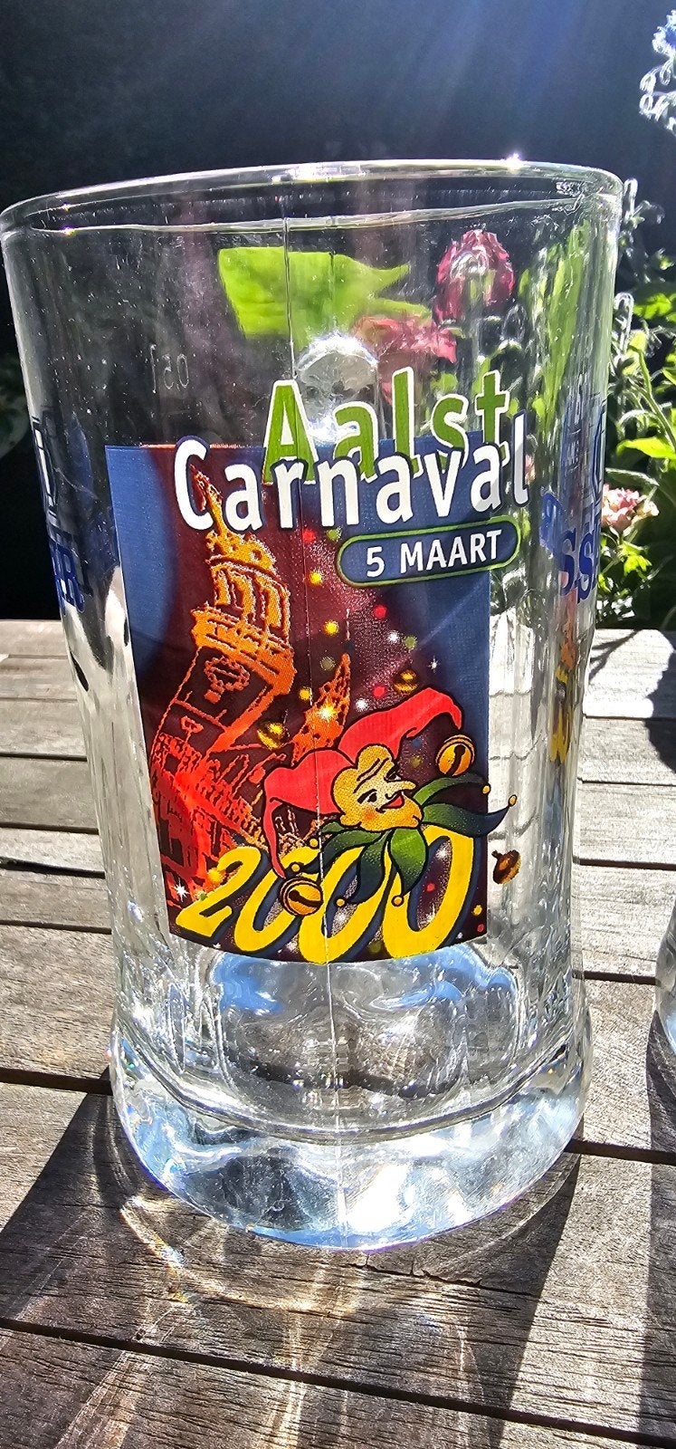 Set 2 Safir-glazen Carnaval Aalst 2000, Ophalen, Bierglas