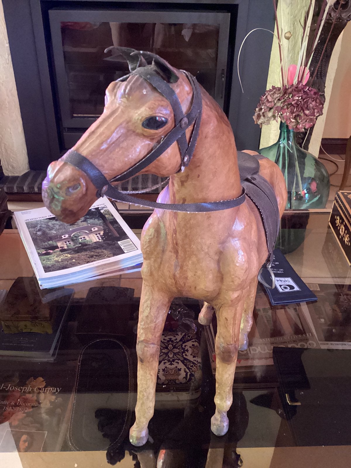 Cheval en bois recouvert de cuir. Époque :vintage., Ophalen, Hout