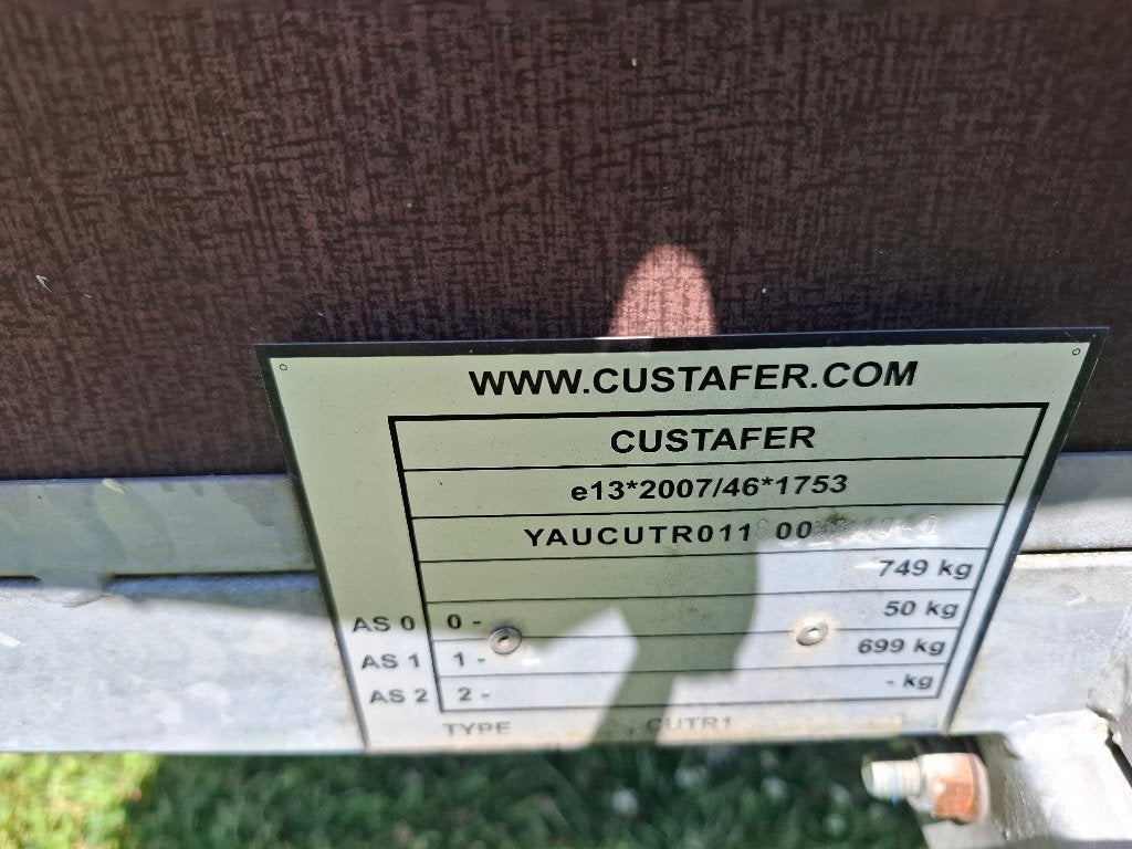 Remorque CUSTAFER 749 kg avec bâche – Très bon état, Ophalen, Gebruikt