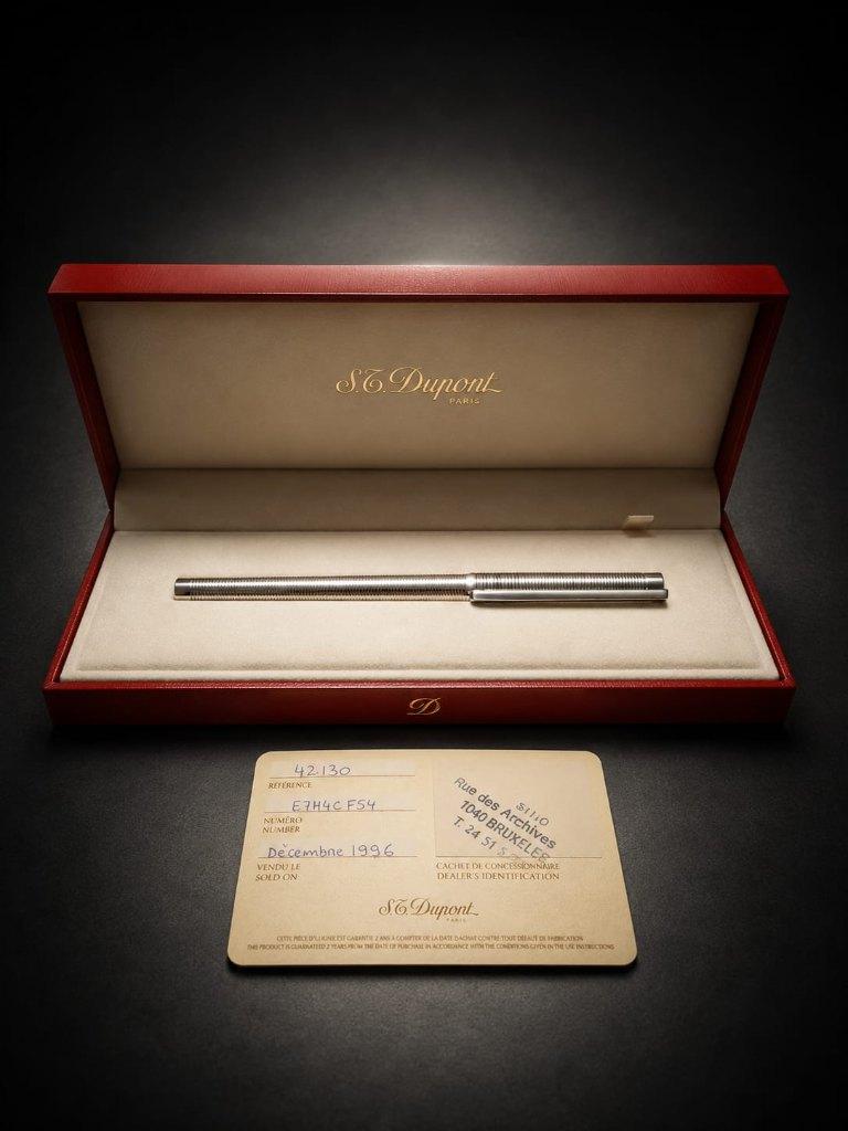Stylo roller S.T. Dupont classique en argent., Collections, Enlèvement, Comme neuf, Autres types, Avec boîte