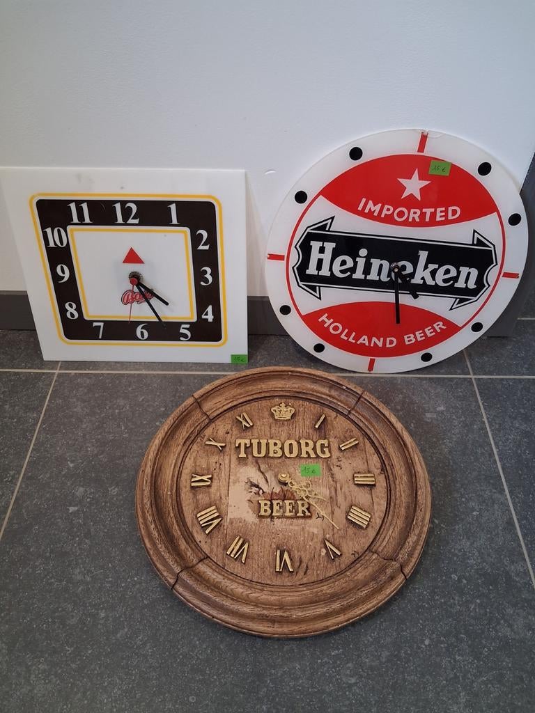 BASS , TUBORG , HEINEKEN . Uurwerk, Verzamelen, Biermerken, Ophalen, Heineken